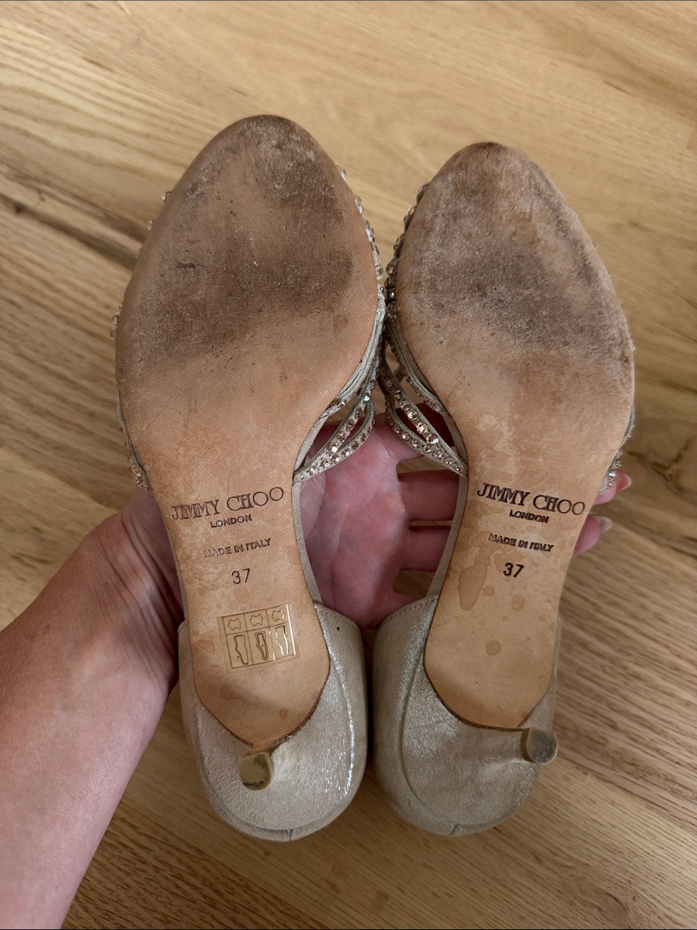 Jimmy Choo - Suede Patterned D'Orsay Pumps - Picture 4 of 5